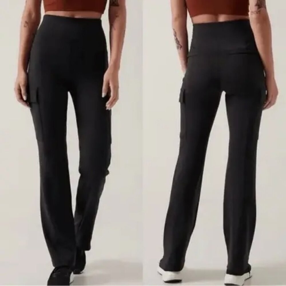 Athleta Black Delancey Straight Leg High-Rise Pull-On Cargo Pant SIZE XS (NWT)
